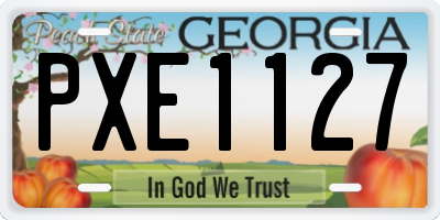 GA license plate PXE1127