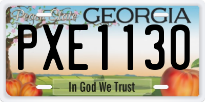 GA license plate PXE1130