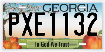 GA license plate PXE1132