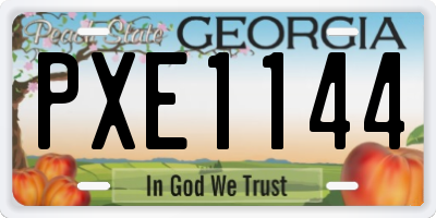 GA license plate PXE1144
