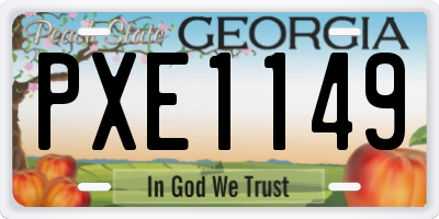 GA license plate PXE1149