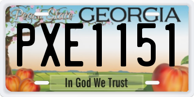 GA license plate PXE1151