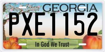 GA license plate PXE1152
