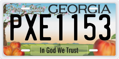 GA license plate PXE1153