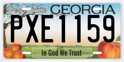 GA license plate PXE1159