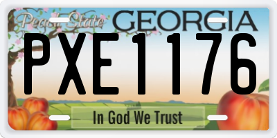 GA license plate PXE1176