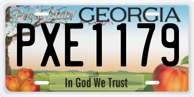 GA license plate PXE1179