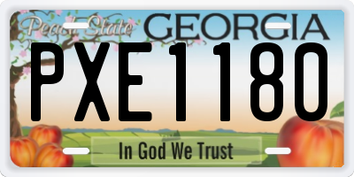 GA license plate PXE1180
