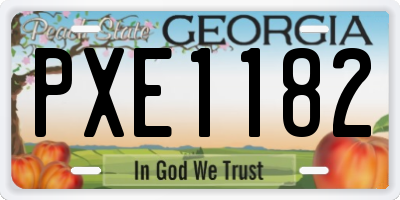 GA license plate PXE1182