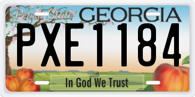 GA license plate PXE1184