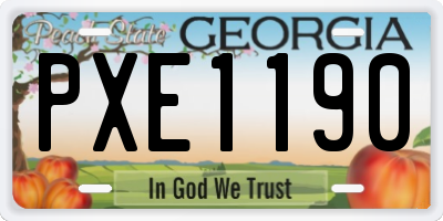 GA license plate PXE1190