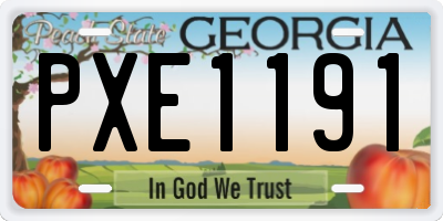 GA license plate PXE1191