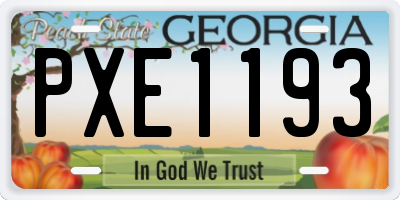 GA license plate PXE1193