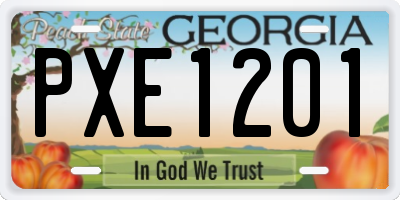 GA license plate PXE1201