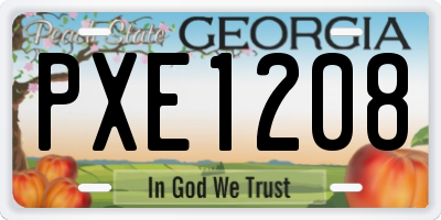 GA license plate PXE1208