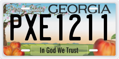 GA license plate PXE1211