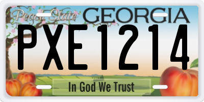 GA license plate PXE1214