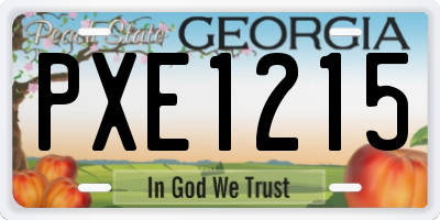 GA license plate PXE1215