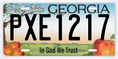 GA license plate PXE1217