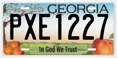 GA license plate PXE1227