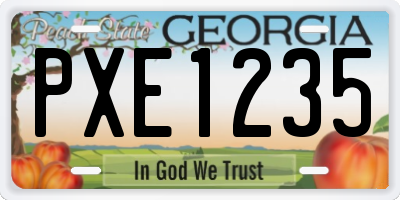 GA license plate PXE1235