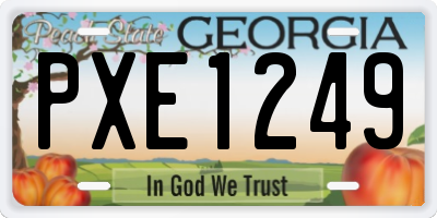 GA license plate PXE1249