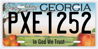 GA license plate PXE1252