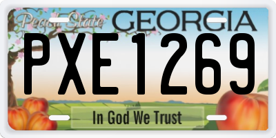 GA license plate PXE1269