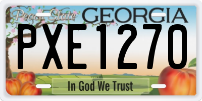 GA license plate PXE1270