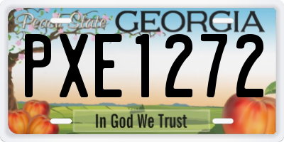 GA license plate PXE1272