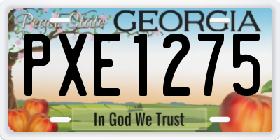 GA license plate PXE1275