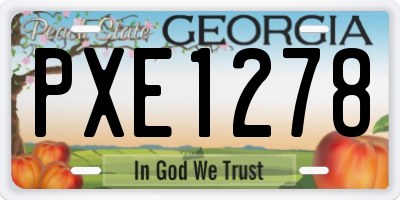 GA license plate PXE1278