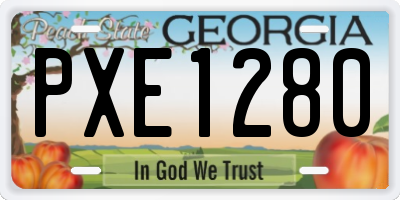 GA license plate PXE1280