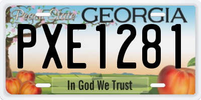 GA license plate PXE1281