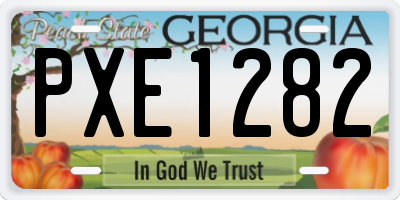 GA license plate PXE1282