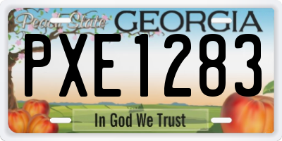 GA license plate PXE1283