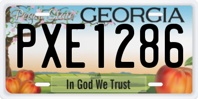GA license plate PXE1286