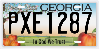 GA license plate PXE1287