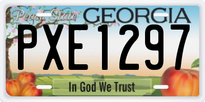 GA license plate PXE1297