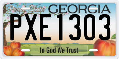 GA license plate PXE1303