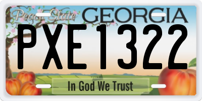 GA license plate PXE1322