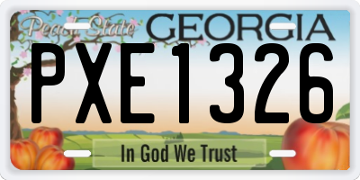 GA license plate PXE1326