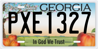 GA license plate PXE1327