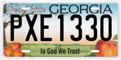 GA license plate PXE1330