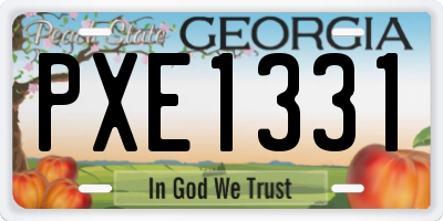 GA license plate PXE1331