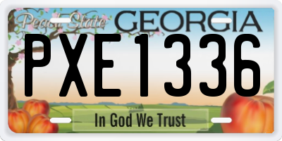 GA license plate PXE1336