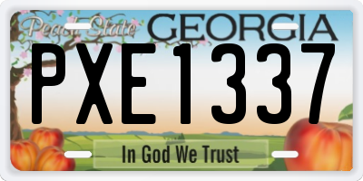 GA license plate PXE1337