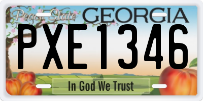 GA license plate PXE1346