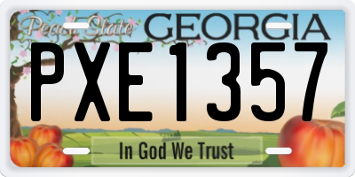 GA license plate PXE1357