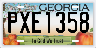 GA license plate PXE1358